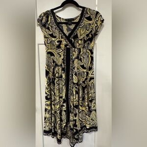 INC International Concepts Black and Yellow Asymmetrical Sundress size S